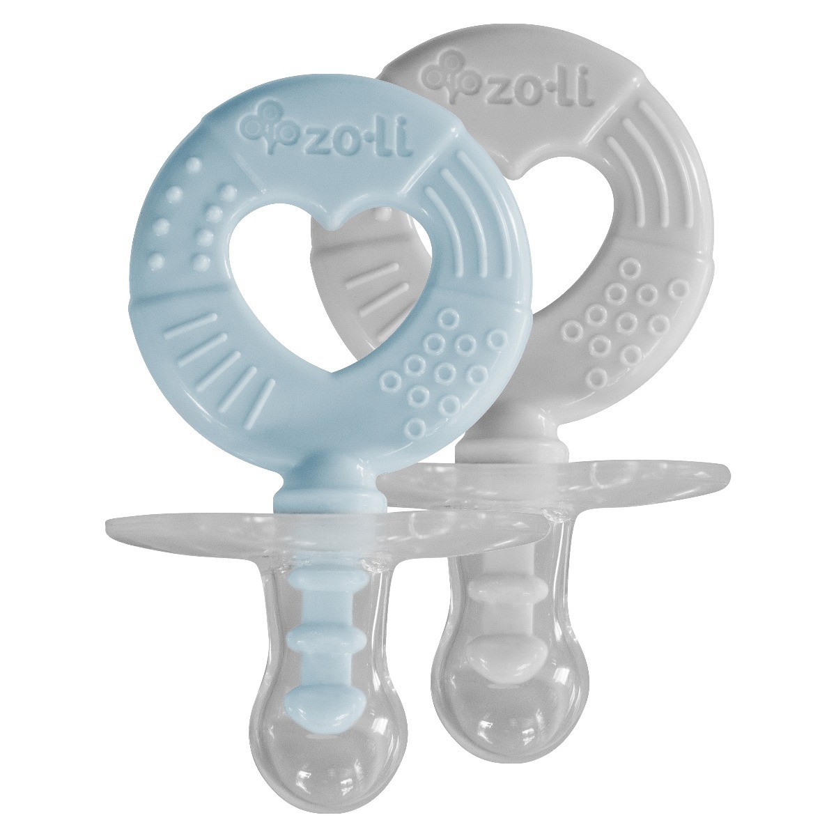 BINKI.T Pacifier + Teether Combination Circle (Pack of 2)-Mist Blue/Ash