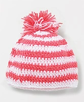 Striped Cap with pom pom