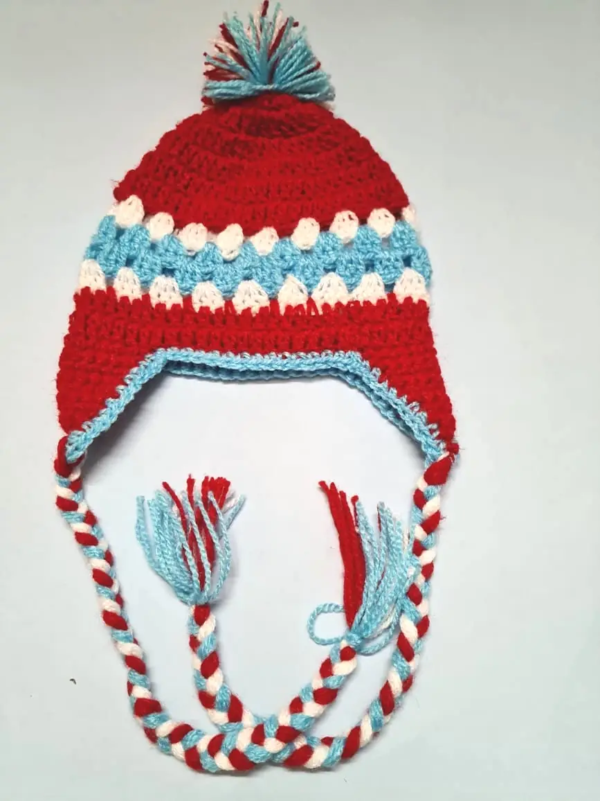 Striped Ear Flap Cap