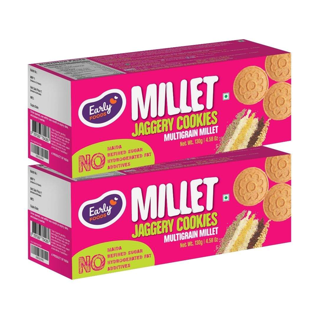Pack of 2 - Multi-grain Millet Jaggery Cookies 150g X 2