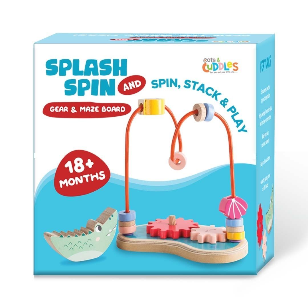 Wooden Splash & Spin Gear and Maze Board