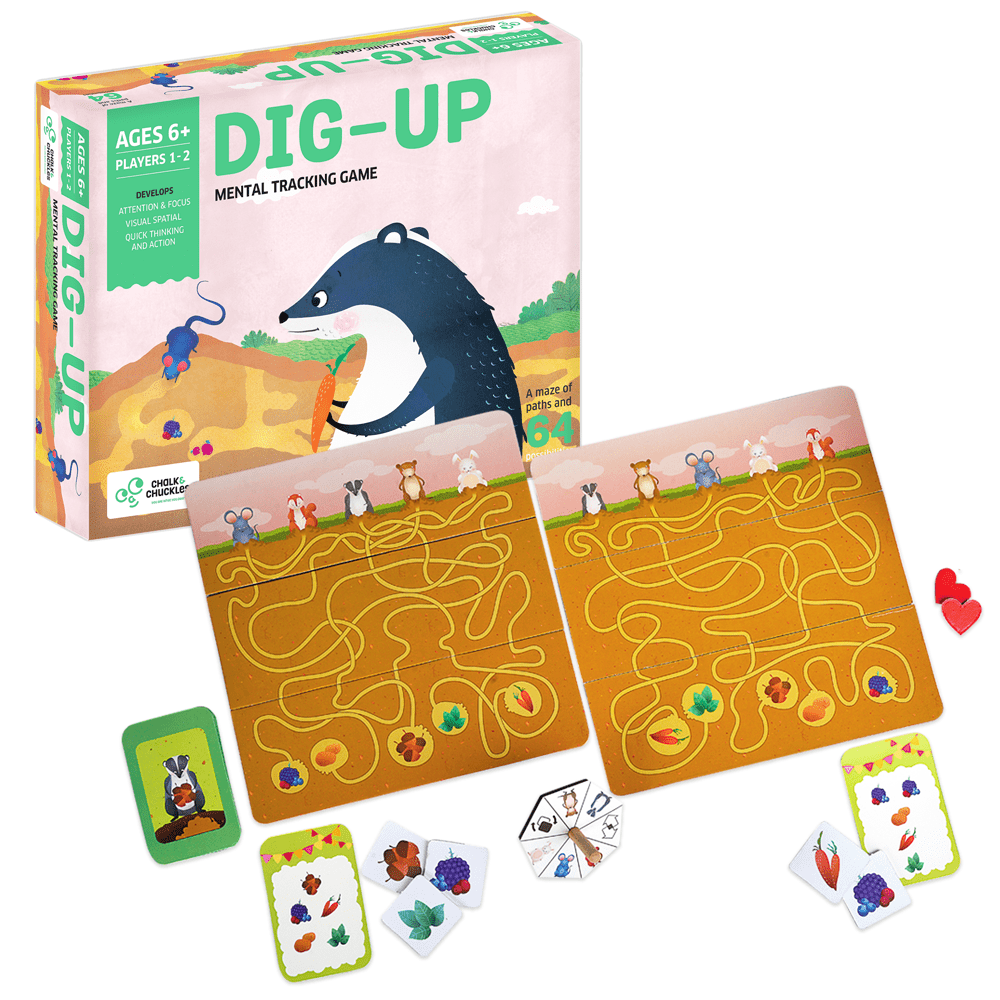 Dig Up- Brain Exercise Game for Kids with flipping boards