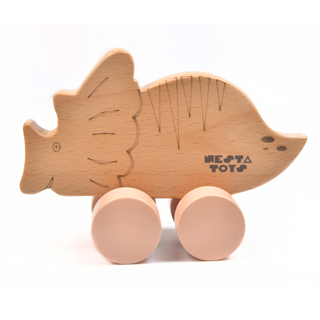 Dippy the Dino | Knitted Cotton Animal Plush Toy for Kids