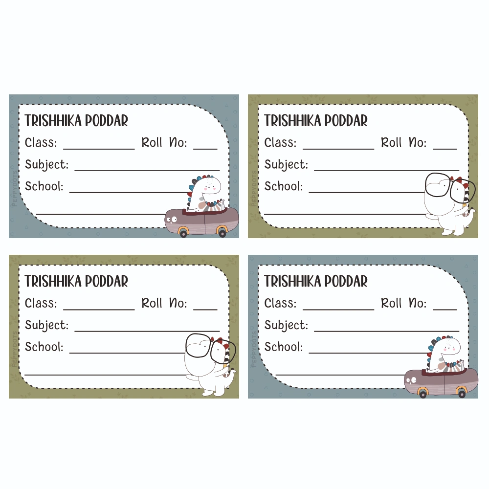 School Book Labels - Dinosaur