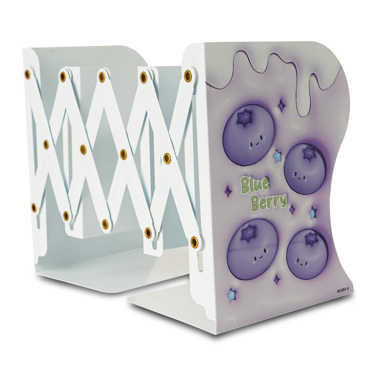 Foldable Unicorn Expandable Metal Book Shelf Storage Organizer Rack for Kids-Blue Berry