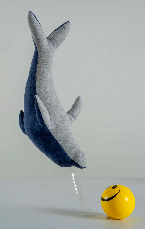 Dolphin Soft Toy_110028-White-Dark Blue