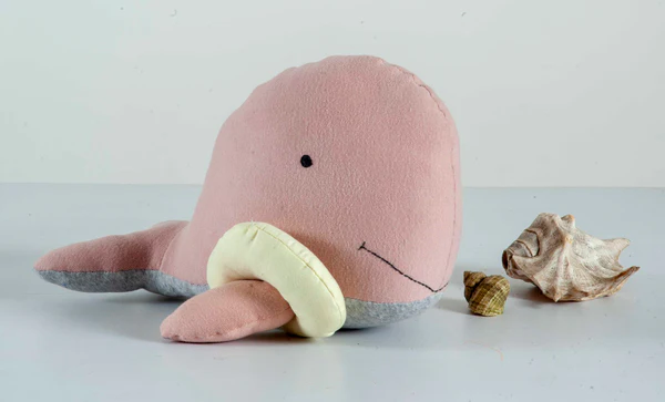 Whale Soft Toy_110038-Pink & White