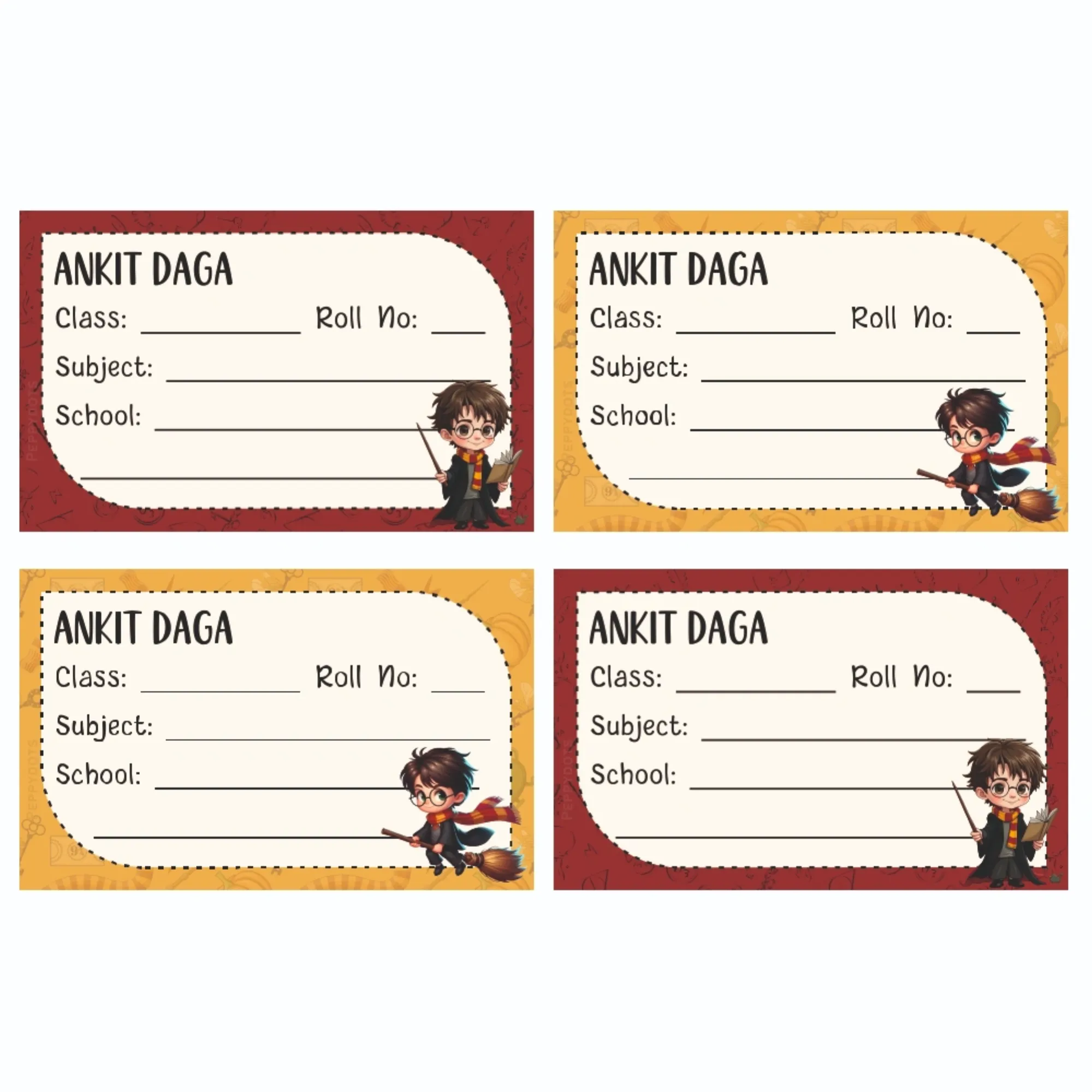 School Book Labels - Harry Potter