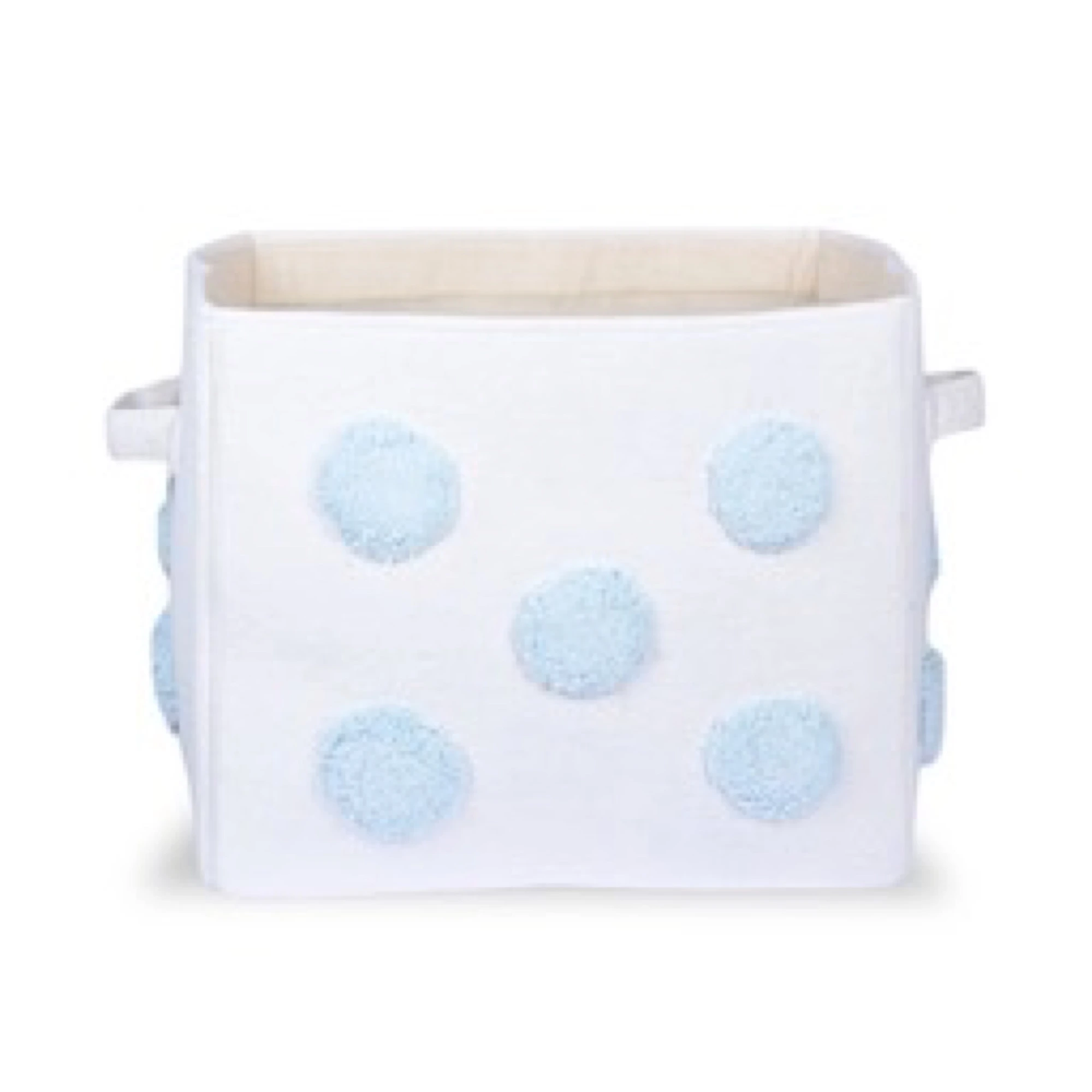 PomPom Medium Rectangular Blue Toy Storage Basket
