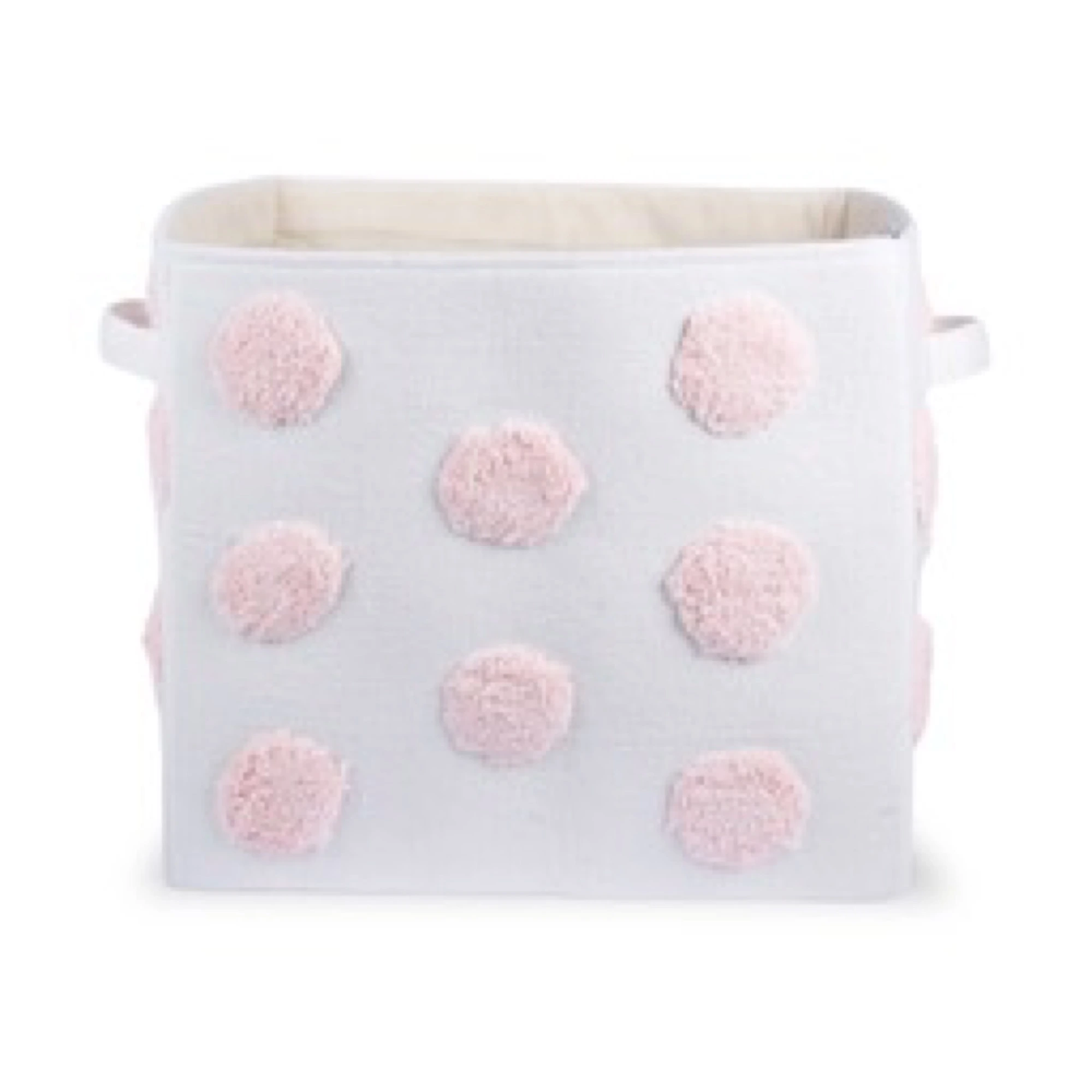 PomPom Large Rectangular Pink Toy Storage Basket