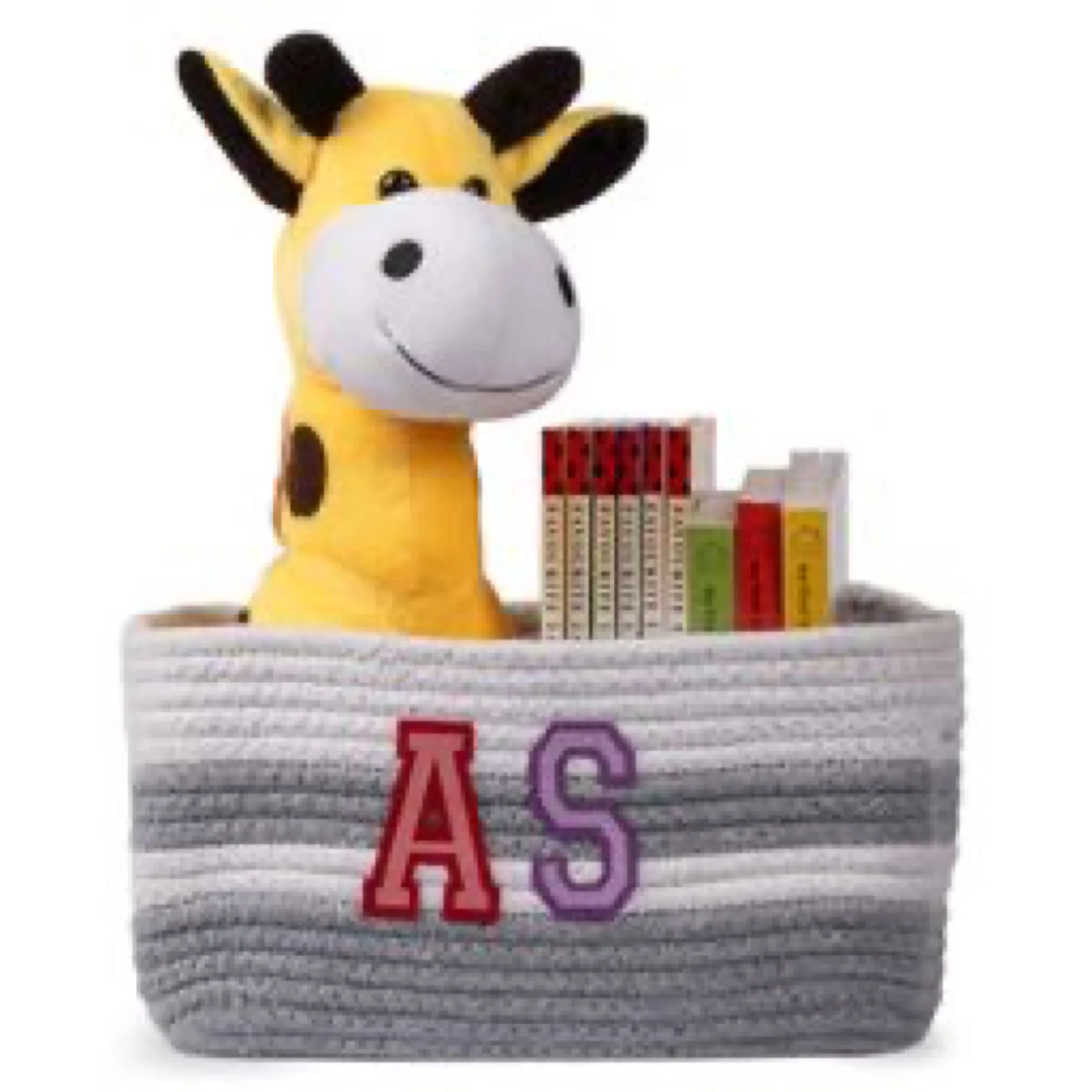 Cotton Rope Transport Trail Extra-Small Rectangular Grey Toy Storage Basket