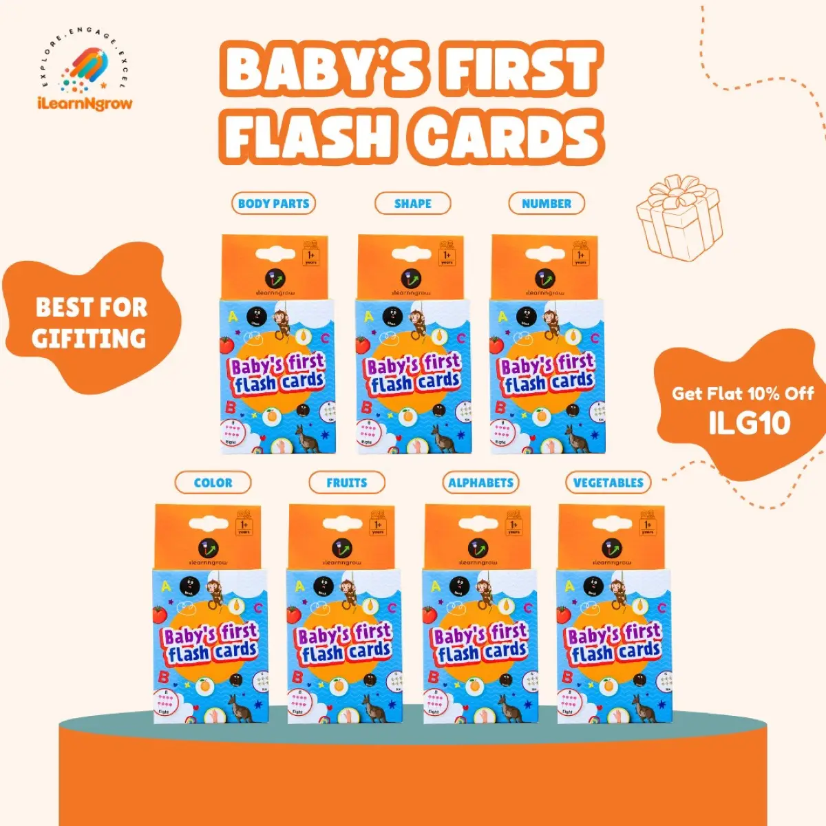 7-in-1 Toddler Flash Cards Combo-Alphabets, Numbers, Colors, Shapes