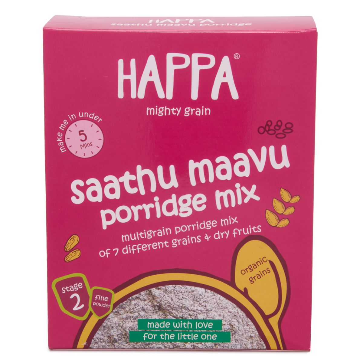 Organic Baby Cereal (Multigrain Saathu Maavu) No Milk, No added Sugar, No Oil, No preservative, 200 grams