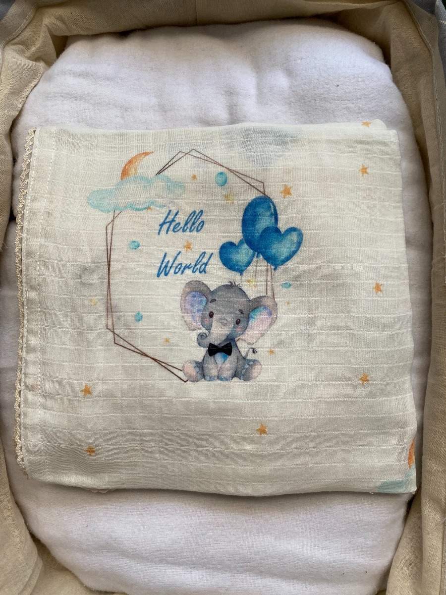 Elephant frame customised swaddle