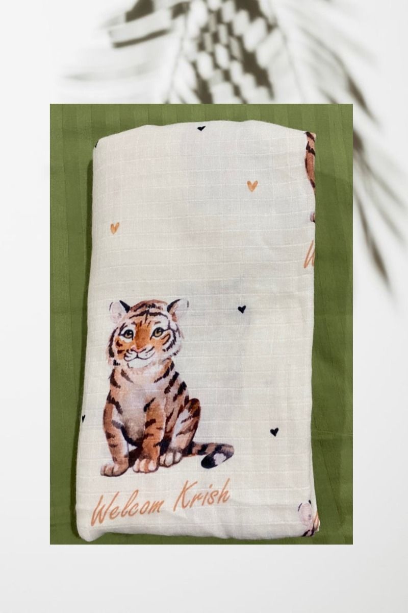 Tiger customised swaddle