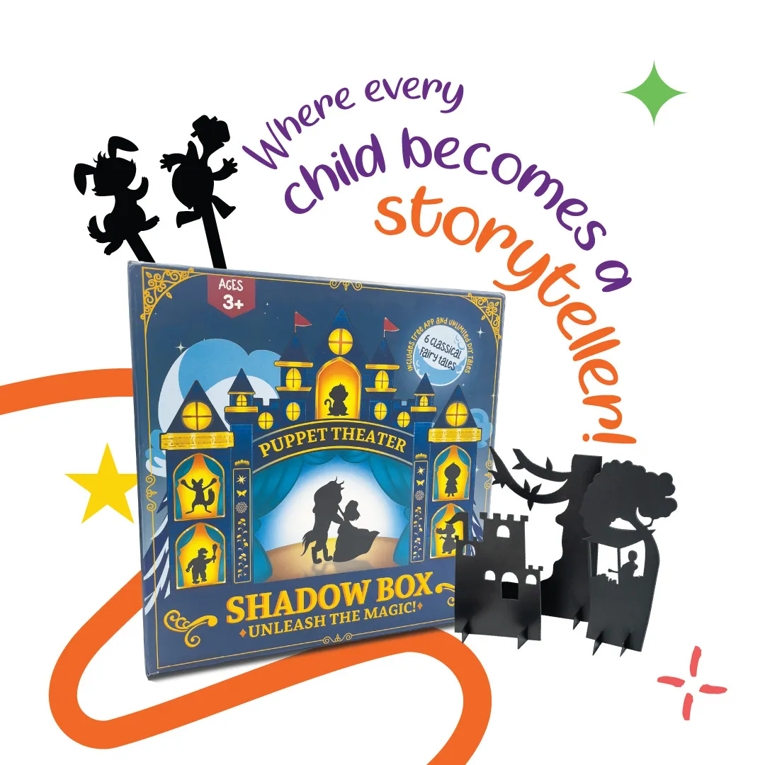 ShadowBox Fairy Tales Educational Storytelling & DIY Shadow Puppet Kit Classic Fairy Tale Theatre Toy Age 3+