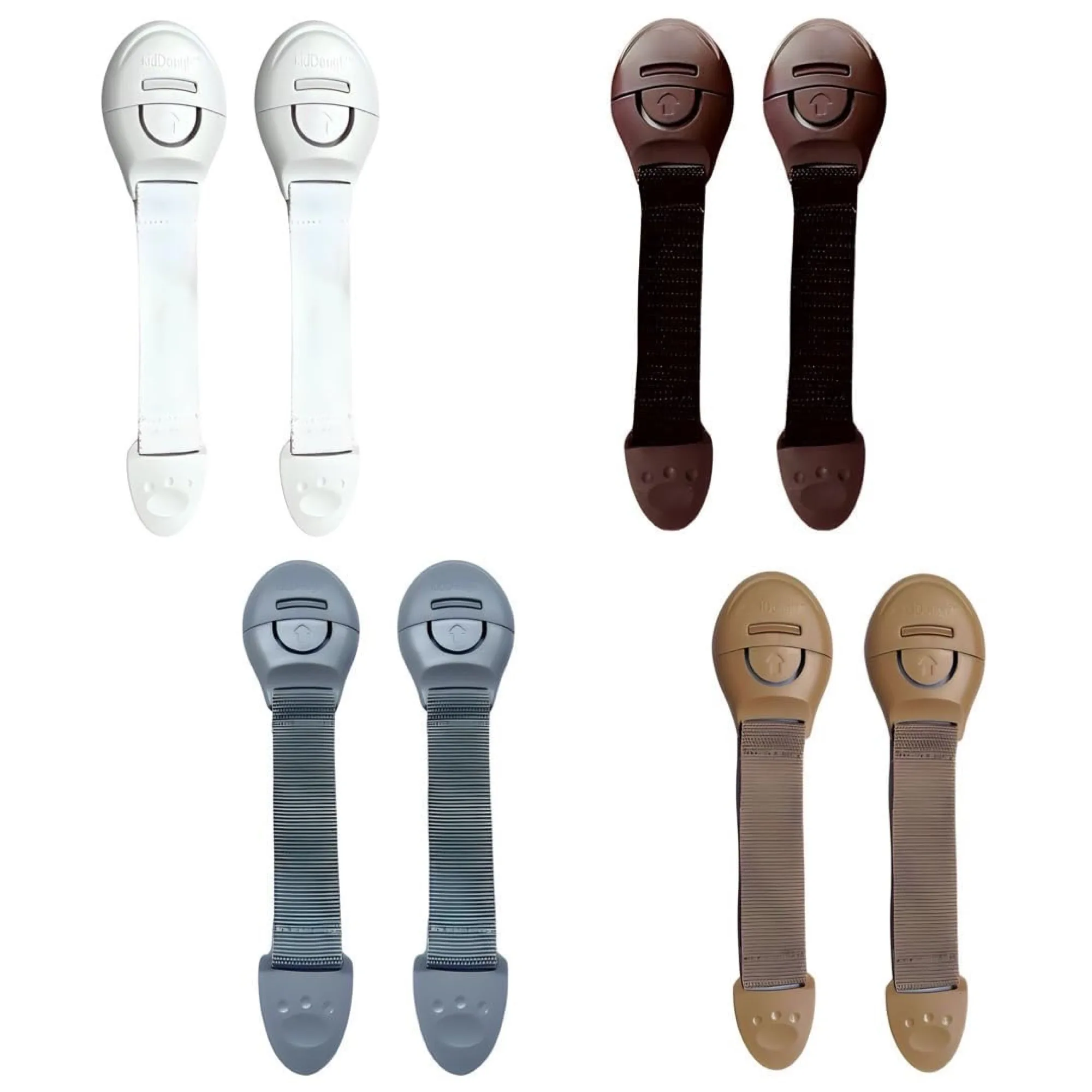Furniture Safety Locks for Kids - Pack of 2 White + 2 Brown + 2 Beige + 2 Grey Child Locks
