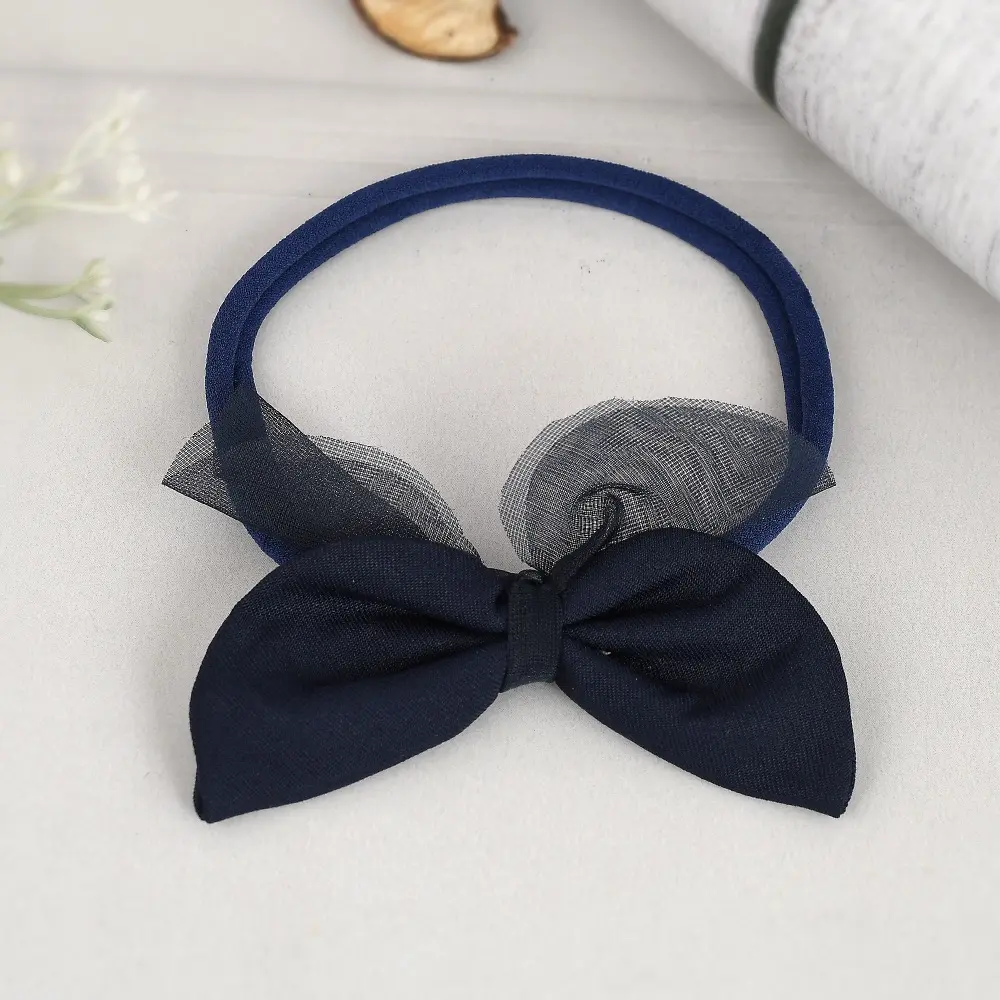 Bow Detail Hair Rubber Band - Black