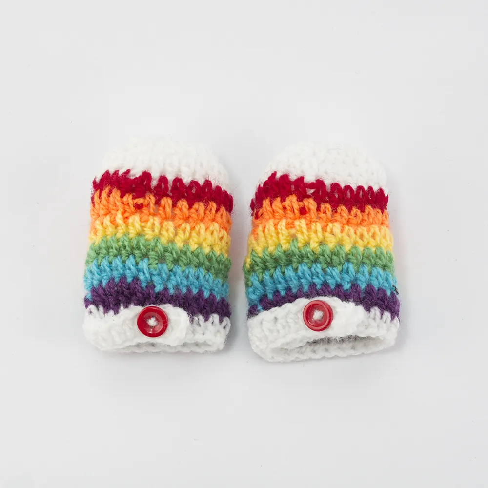 Woolen Mittens With Button