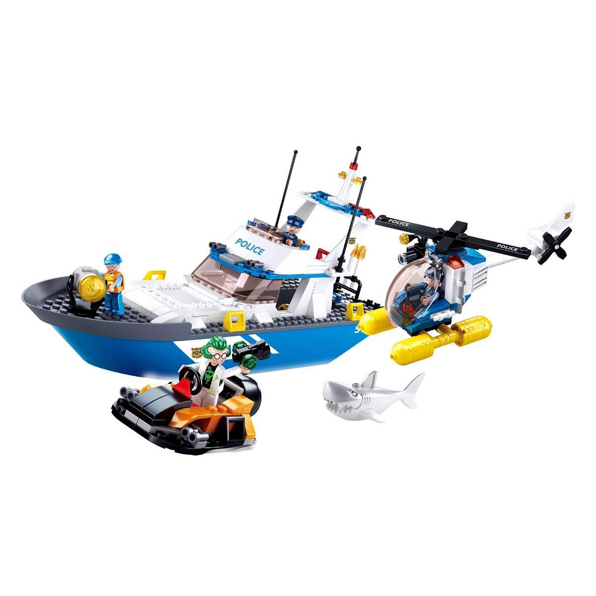 SLUBAN Land & Sea Police (M38-B0657) (347 Pieces) Building Blocks Kit for Boys and Girls