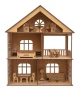 DIY Wooden Toy House with Furniture for Kids