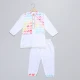 White heart print kurta payjama set