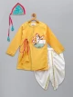 Mustard Pichwai Embroidered Angrakha Kurta Dhoti Set