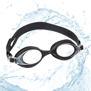 Swimming Goggles Kids Size with Anti Fog UV Protection Glasses - Kiddos, Black Solid