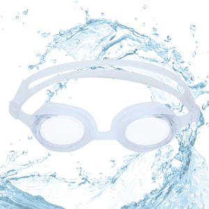 Swimming Goggles Kids Size with Anti Fog UV Protection Glasses - Kiddos, White Solid