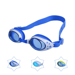 Swimming Goggles with Anti Fog UV Protection Glasses - Star Kids, Multicolour Assorted Blue