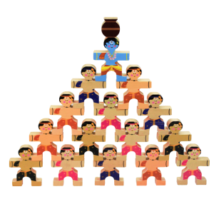 Makhan Chor - Wooden Figurine Stacking Toy Set