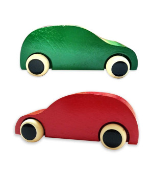 Wooden toy race cars set for kids