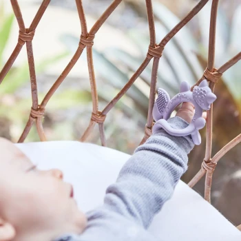 Silicone Wrist Teether Fox Peony Purple