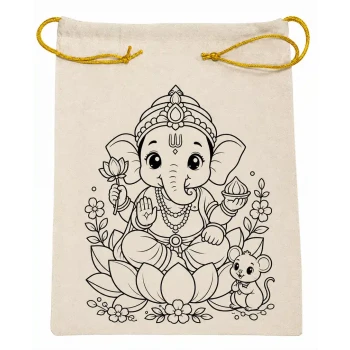 DIY Colouring Lord Ganesha Potli Bag