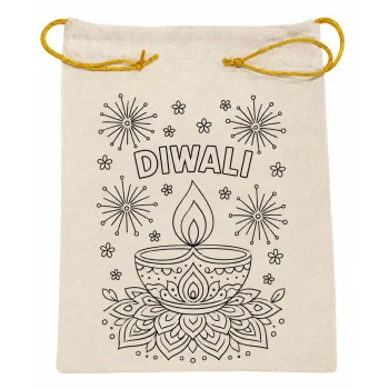 DIY Colouring Diwali Potli Bag