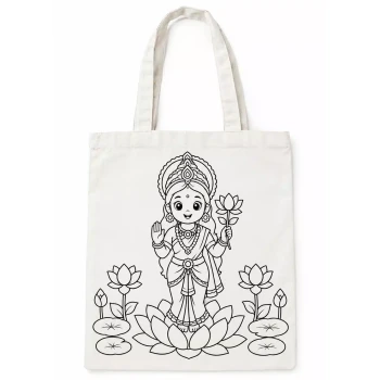 DIY Colouring Goddess Lakshmi Tote Bag