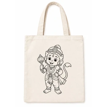 DIY Colouring Lord Hanuman Tote Bag