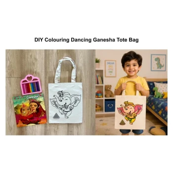 DIY Colouring Dancing Ganesha Tote Bag