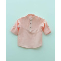 Soft Rose-Hued Pintuck Shirt