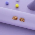 Royal Elephant Gold Polish 925 Silver Stud Kid Earring(8+ Yrs)