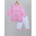 Light Pink Printed Kurta with Pyjama