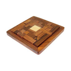 Handmade Wooden Jigsaw Puzzle - Brown