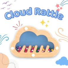 Cots and Cuddles Cloud Shape Rattle Toy for Kids