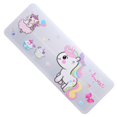 Translucent Double Sided Plastic Geometry Pencil Box - Unicorn Sweet Design