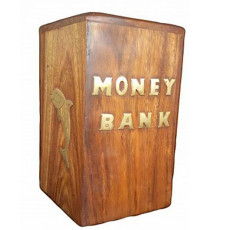 Wooden Money Bank - Brown