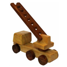 Wooden Fire Brigade Moving Toy - Brown