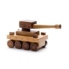 Wooden War Tank Toy - Brown