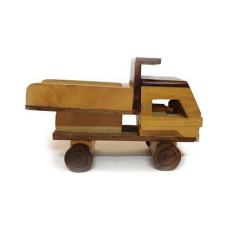 Wooden Classical Dumper Truck Toy - Brown