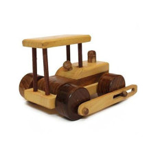 Wooden Classical Army Tank Toy - Brown