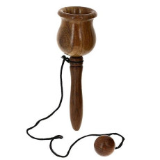 Wooden Toy Cup And Ball Game - Brown